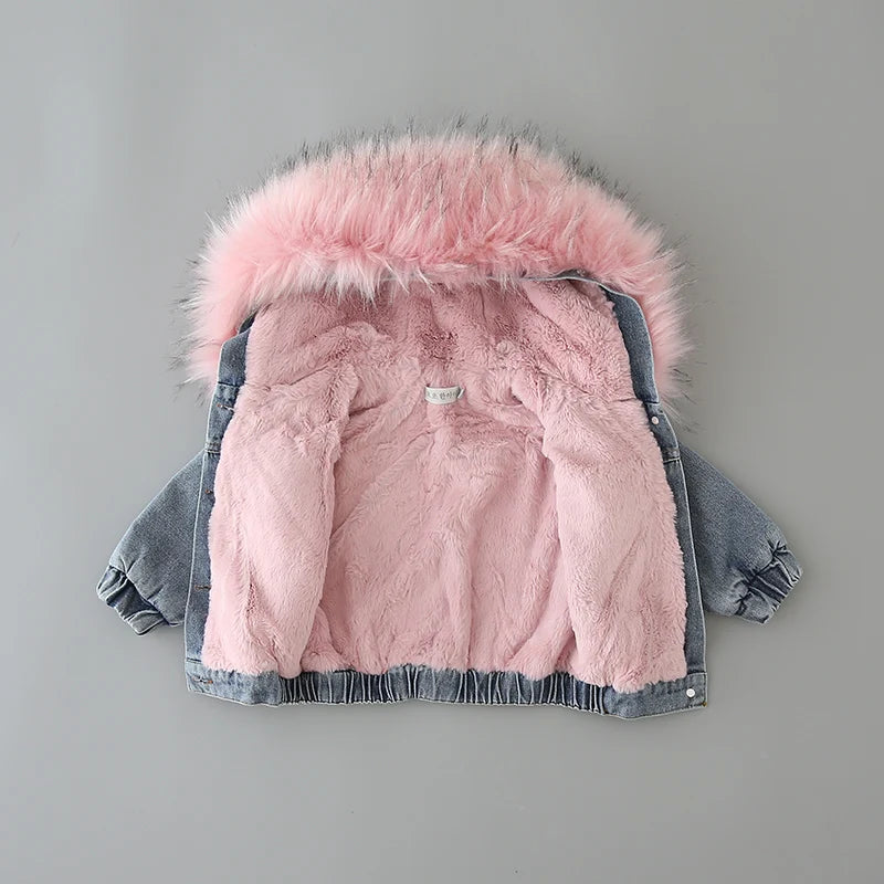 Faux Fur Denim Jacket