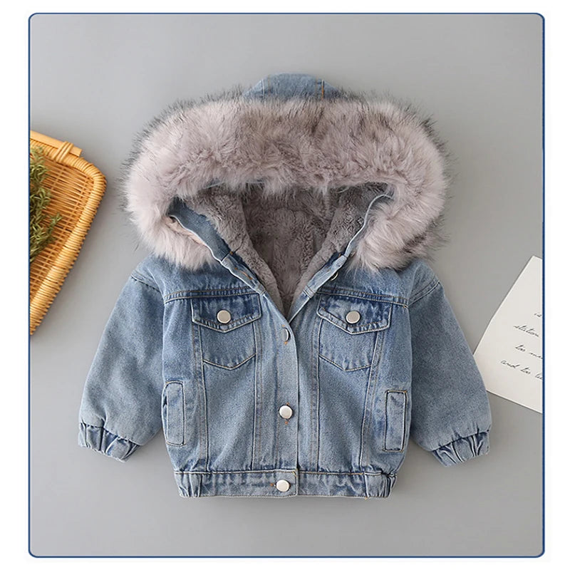 Faux Fur Denim Jacket