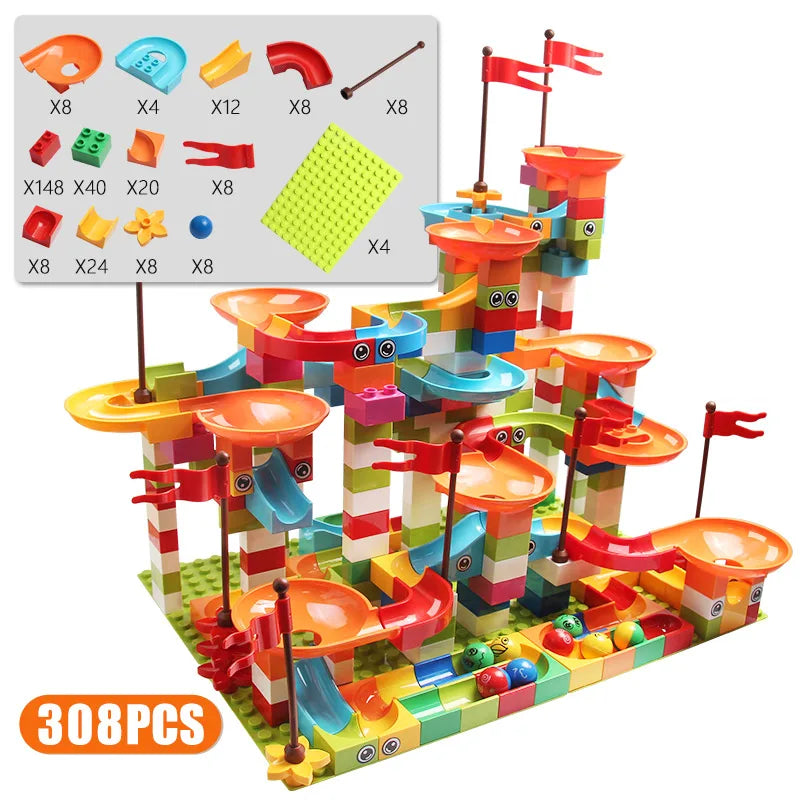 77-308PCS Marble Race Run Big Block