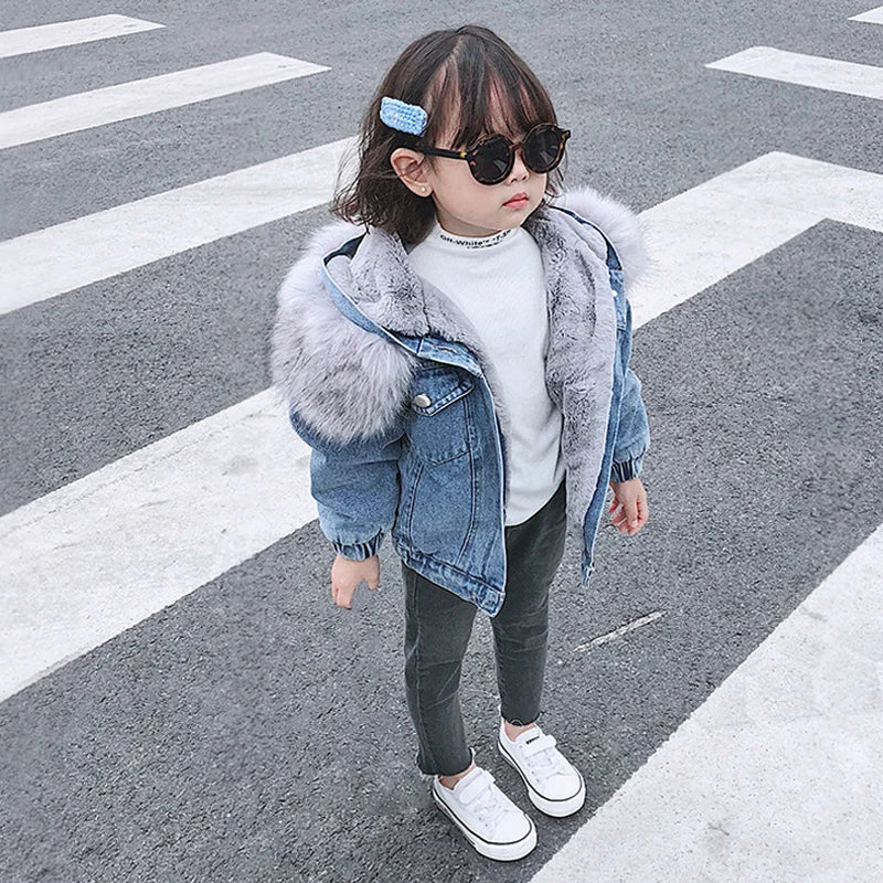 Faux Fur Denim Jacket