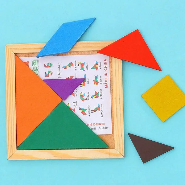 7 Piece Jigsaw Puzzle Montessori Wooden Tangram