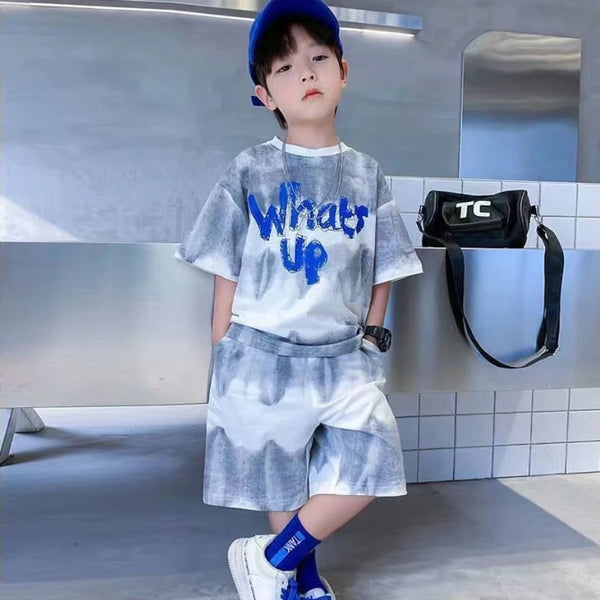 Boys Clothes Gradient Color T-Shirt & Loose Shorts