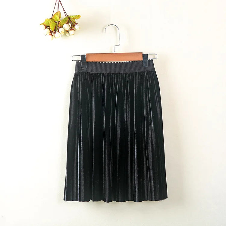 Velvet Pleated Skirt