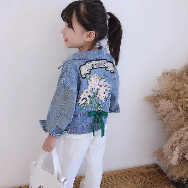 Flower Embroidery Denim Jacket