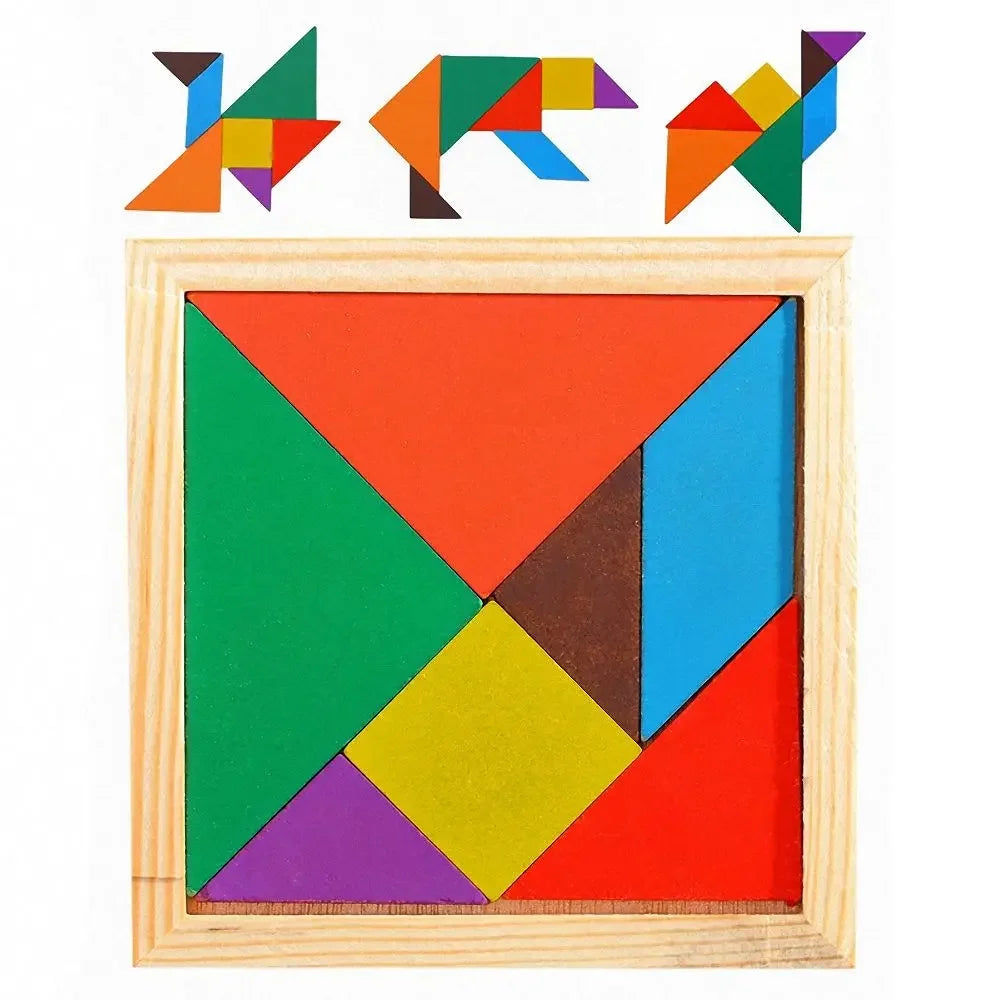 7 Piece Jigsaw Puzzle Montessori Wooden Tangram