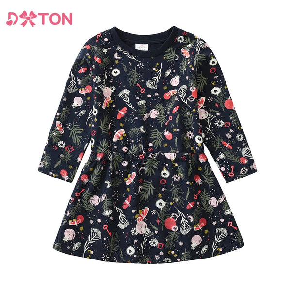 Cotton Cartoon Long Sleeves Dress