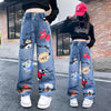 Cartoon Elastic Waist Jeans