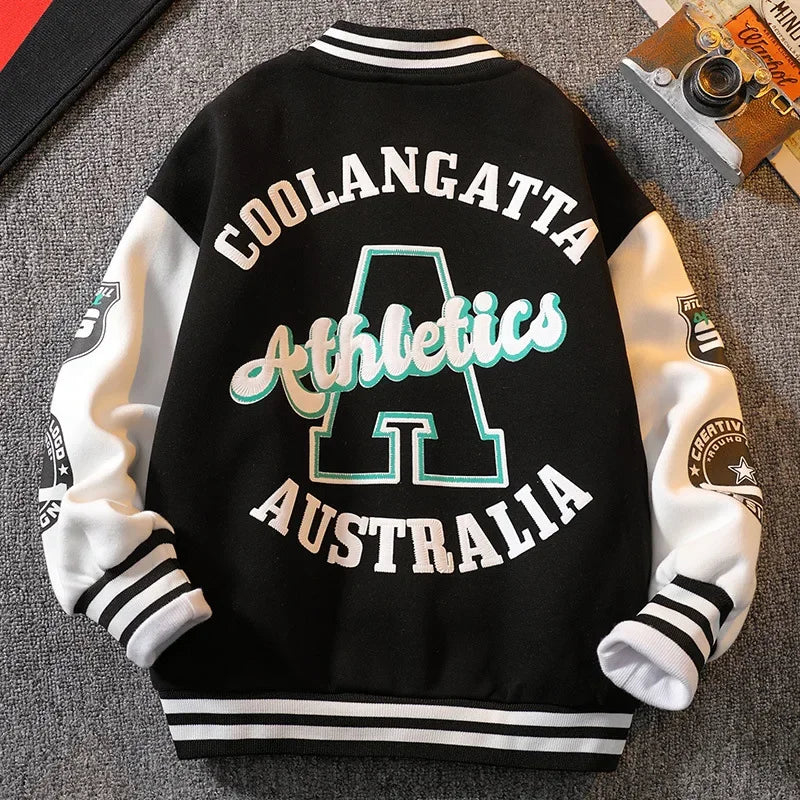 Contrast Alphabet Varsity Jacket