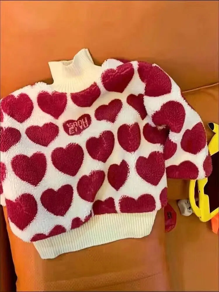 Cute Heart Pattern Warm Jacket